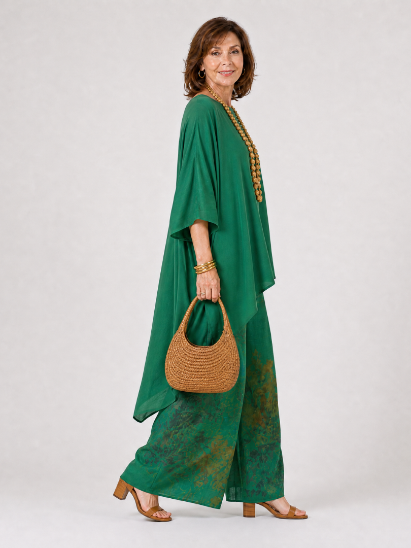 Talvienne | Zweiteiliges Set mit High-Low-Tunika & weitem Beinkleid
