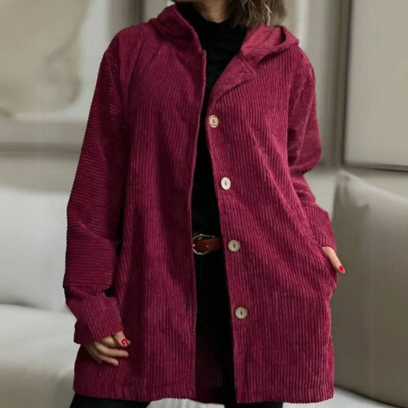 Jaze - Lässige Cord-Hoodie-Jacke für den Herbst