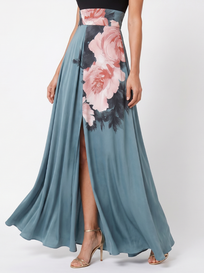 Olympas - Maxikleid mit Trägern und Blumenshirt