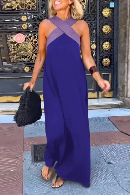 Rückenfreies Crossover-Maxi-Kleid in Lockerer Passform