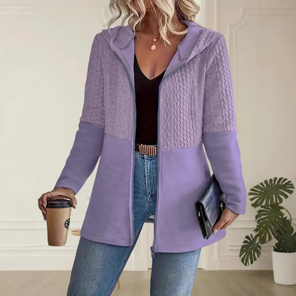 Valentina – Gestrickte Kapuzenjacke mit Reißverschluss