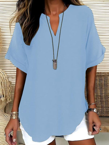 Xalina Bluse mit Kerb-Ausschnitt