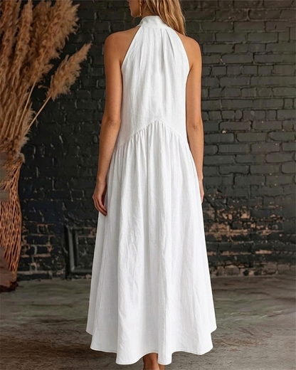 Saorla - Ärmelloses Maxikleid Aus Baumwolle Mit Hohem Kragen