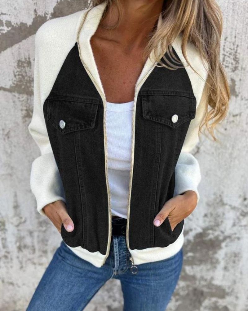 ANIDIA - Modische Jacke aus Denim Stoff