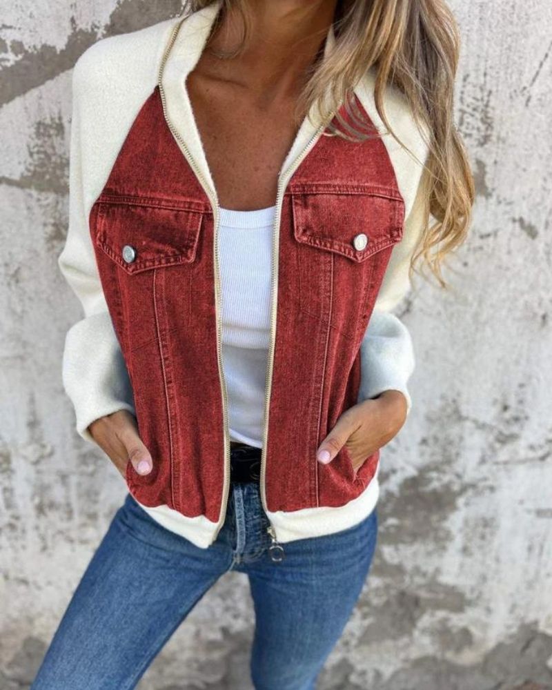 ANIDIA - Modische Jacke aus Denim Stoff