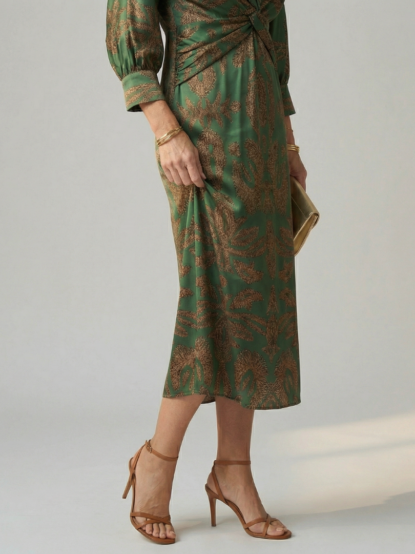Lune - Midi-Wickelkleid Natur