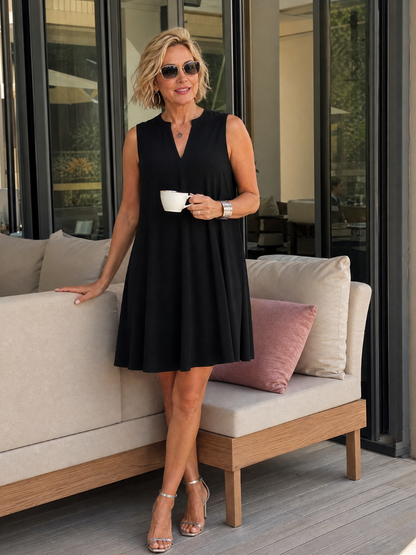 Xavienne | Ärmelloses Mini-Kleid mit V-Ausschnitt