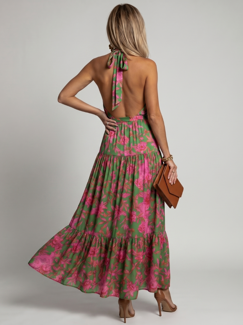 Rowen - Midikleid mit Halterneck und Drapierung