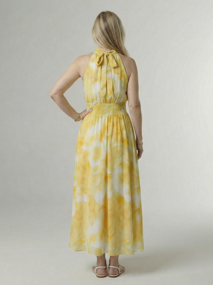 Sylin - Midikleid mit Neckholder und geraffter Taille
