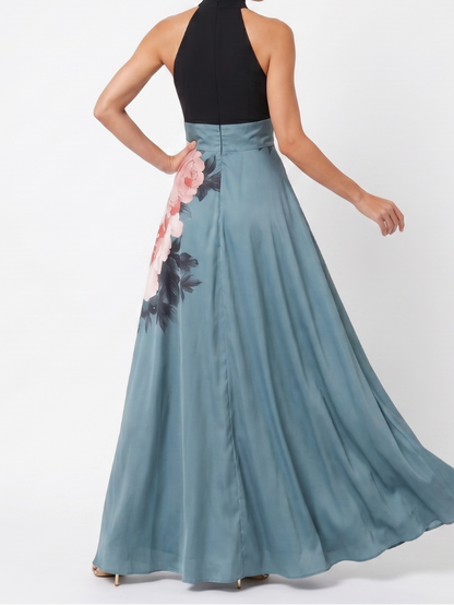 Olympas - Maxikleid mit Trägern und Blumenshirt