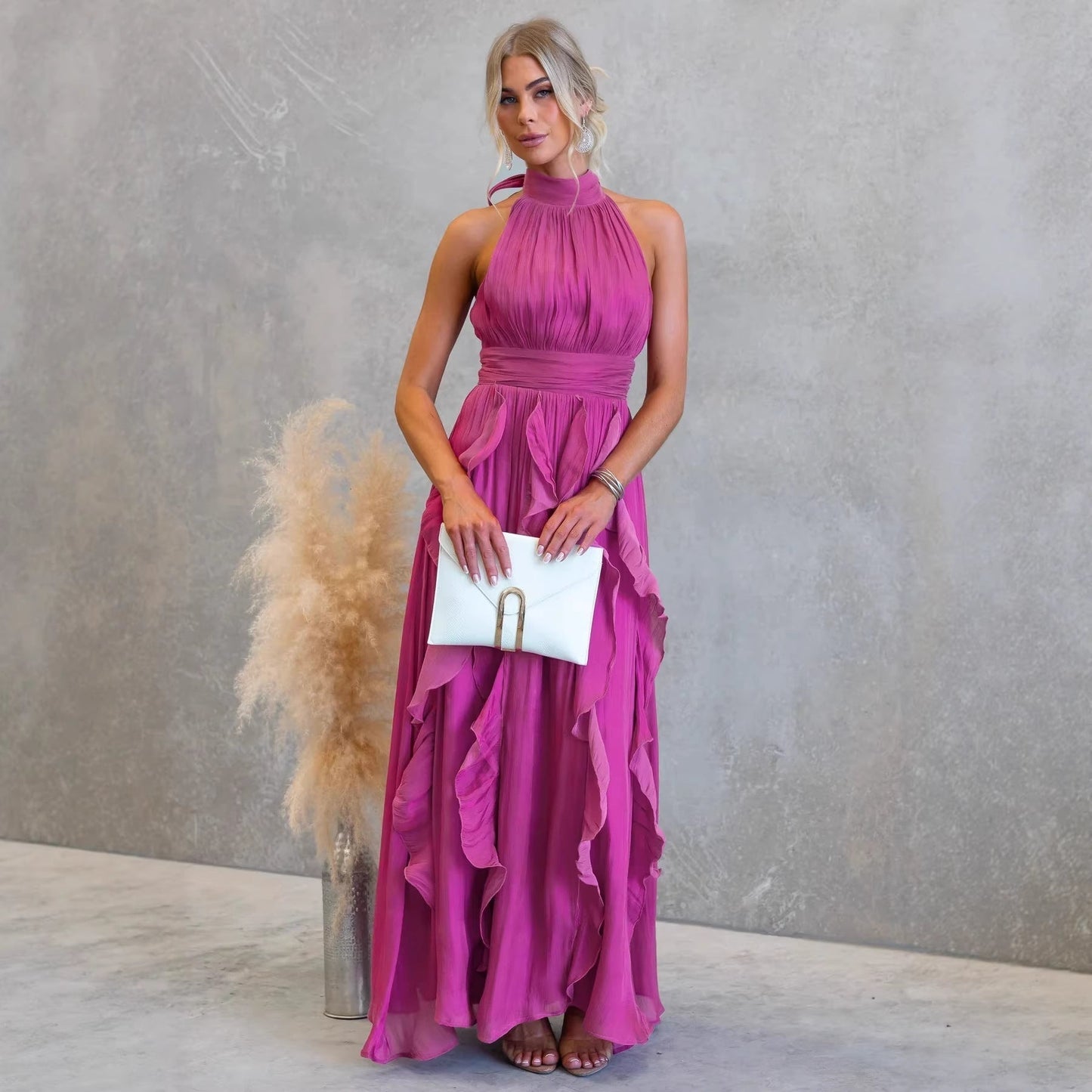 Maxikleid mit Rüschen Celestia