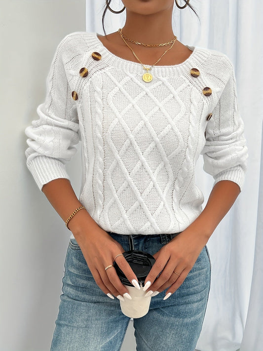 Bella – Zopfmuster-Strickpullover
