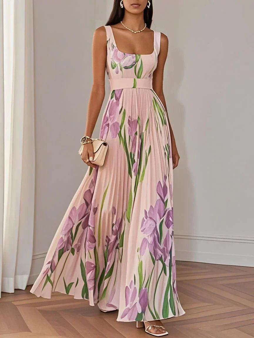 Yara™ - Maxikleid aus Plisseeschiffon