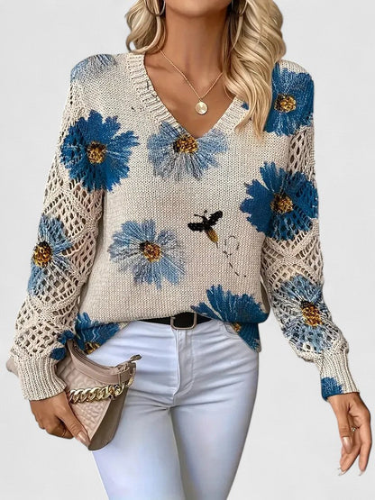 Beatrice – Geblümter Strickpullover