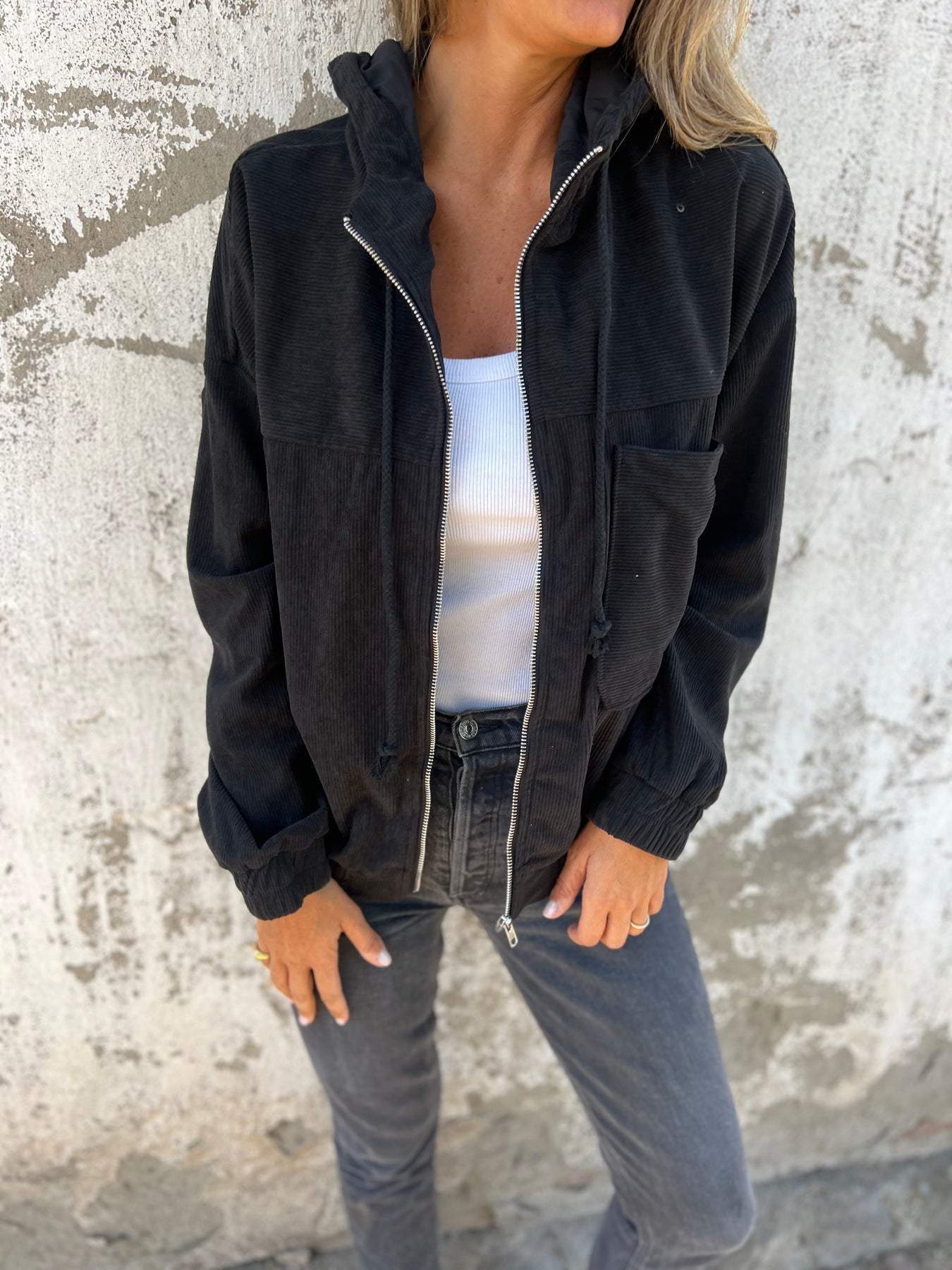 Audrey  - Lässige Jacke mit Kapuze