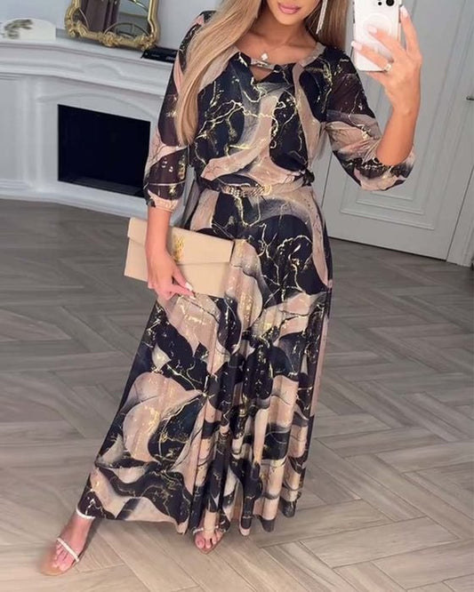 Camille Chiffon-Kleid mit Print