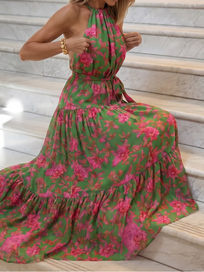 Rowen - Midikleid mit Halterneck und Drapierung