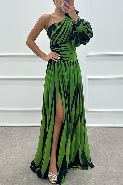 Shiloh - Elegantes Maxikleid mit Streifen und einem Schulterträger
