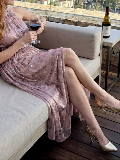 Imogen - Ärmelloses Midi-Kleid mit strukturiertem Finish