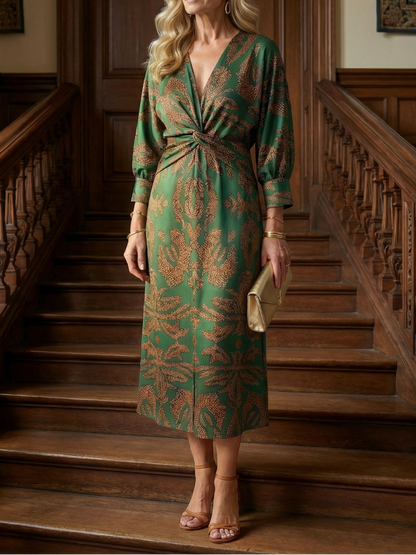 Lune - Midi-Wickelkleid Natur