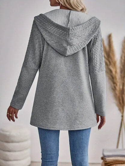 Valentina – Gestrickte Kapuzenjacke mit Reißverschluss
