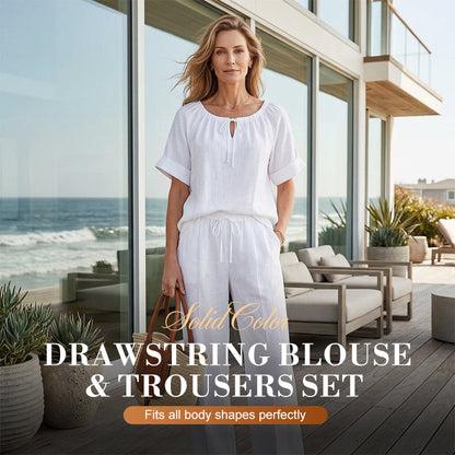 Damen Zweiteiler-Set mit Tunnelzug-Top & weiter Hose | Relaxed Fit