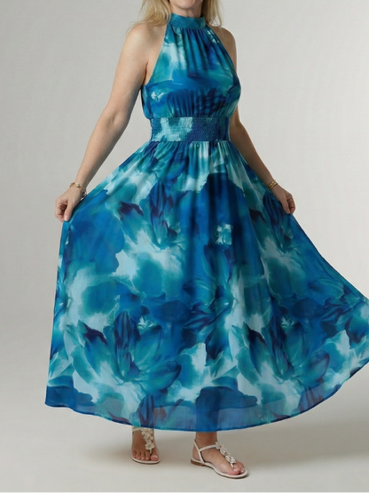 Sylin - Midikleid mit Neckholder und geraffter Taille