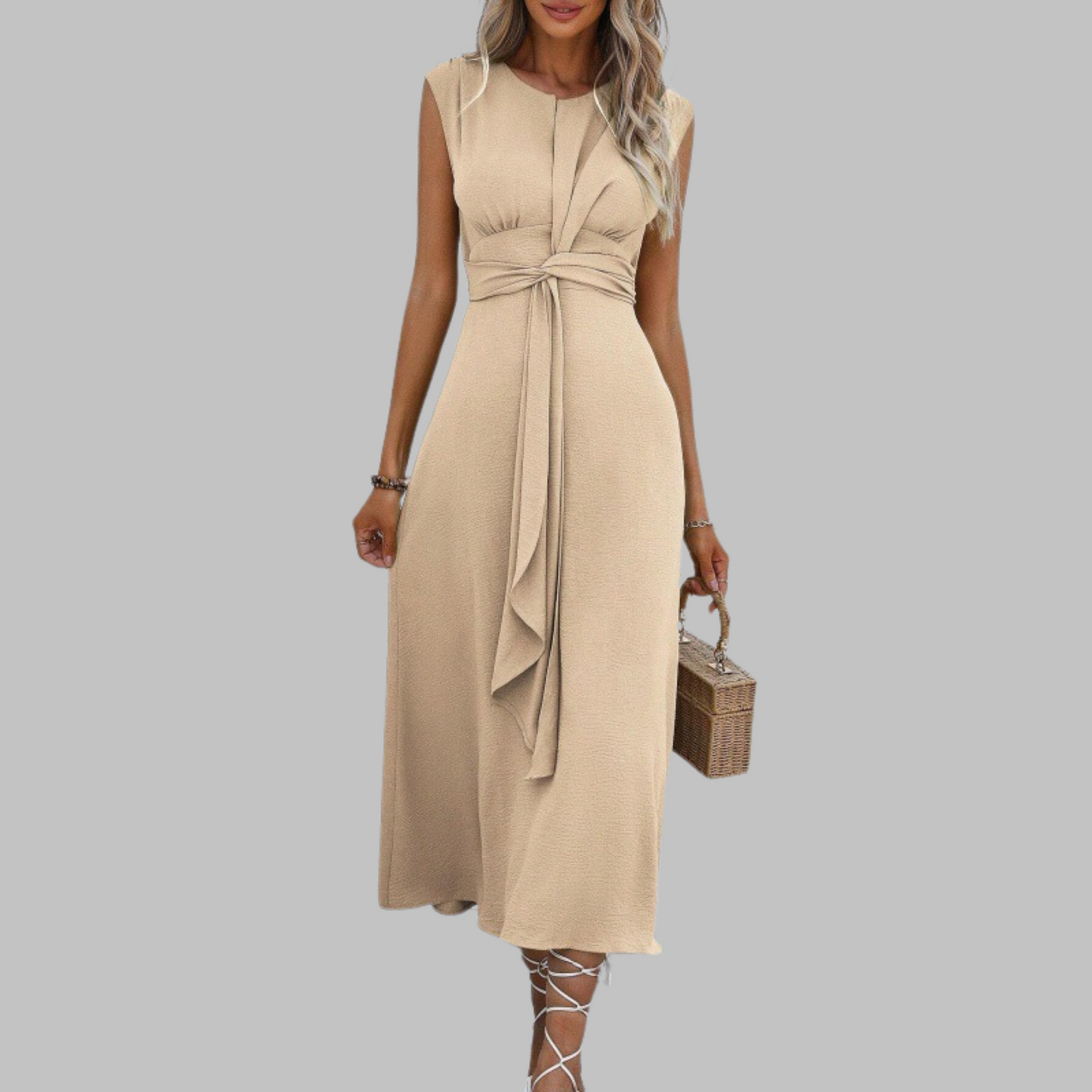Reese | Elegant Ärmellos Rundhalsausschnitt Maxikleid