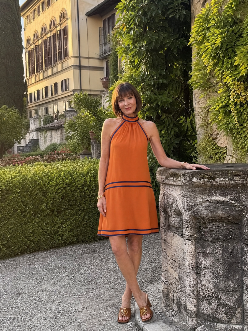 Zarella | Halter-Neck Mini-Kleid im A-Linie-Schnitt mit Kontrastbesatz