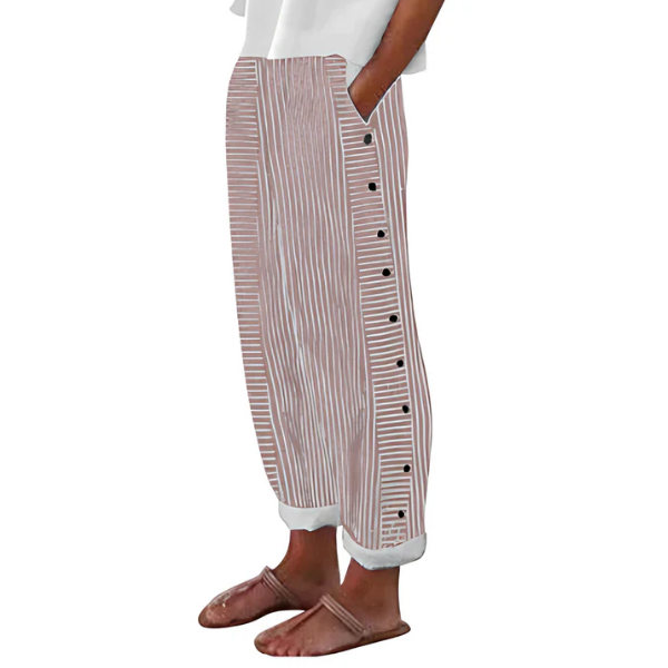 Yareli – Gestreifte Wide-Leg Hose