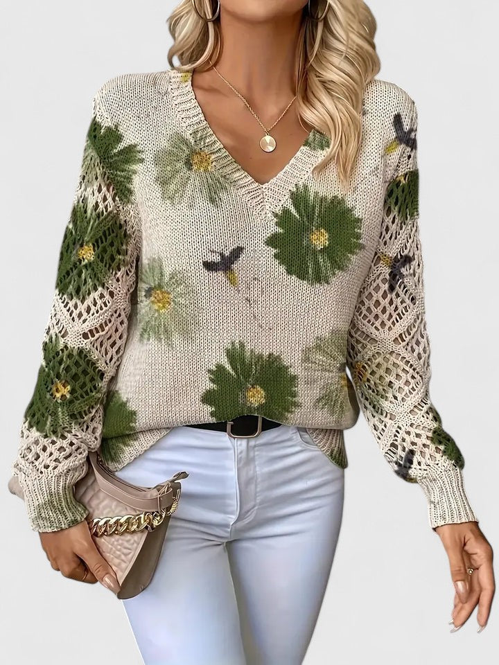 Beatrice – Geblümter Strickpullover