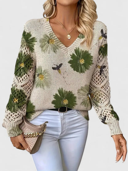 Beatrice – Geblümter Strickpullover
