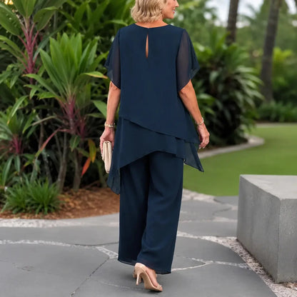 Florenza – Doppellagiges Top & Wide-Leg Hose Set