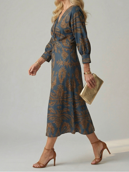 Lune - Midi-Wickelkleid Natur