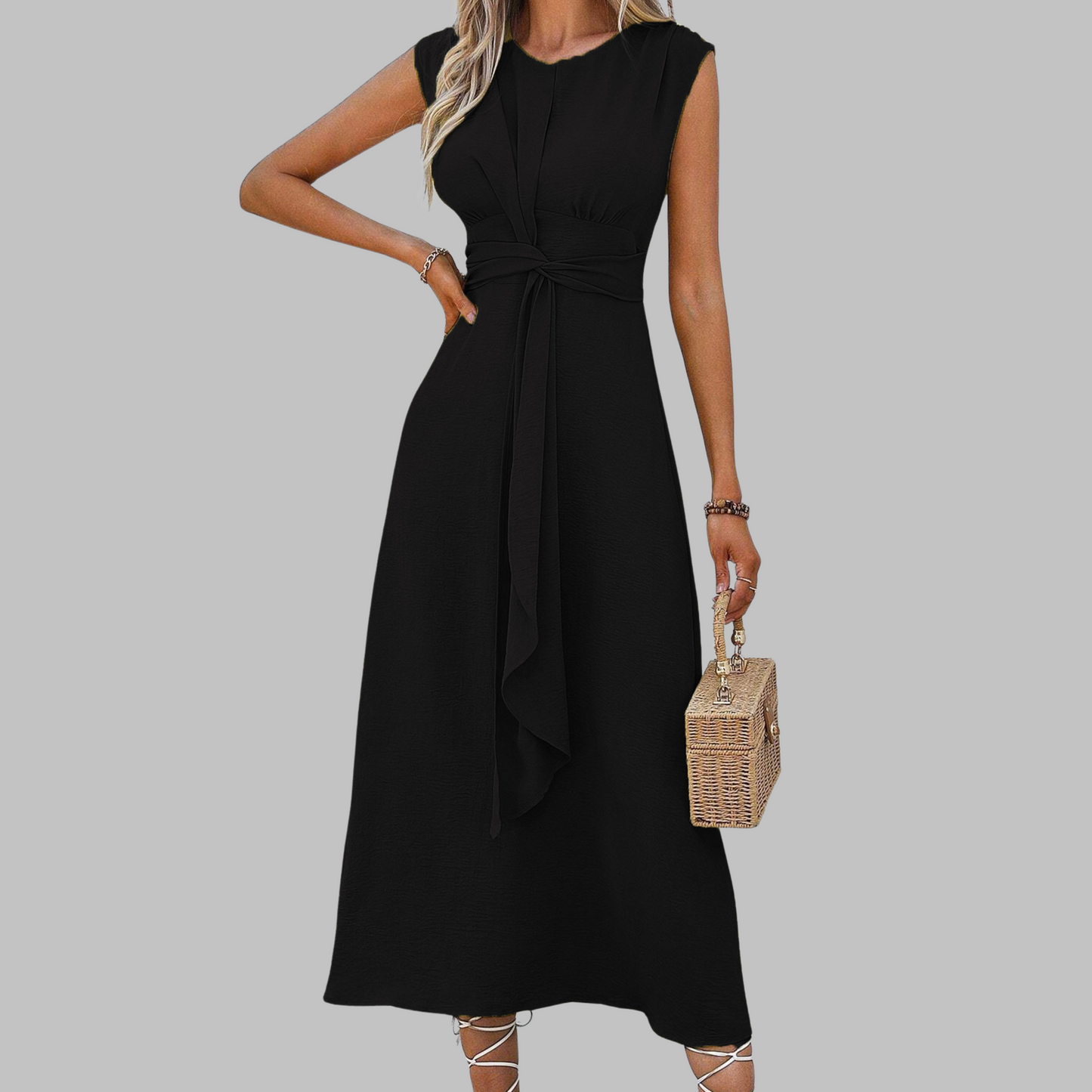 Reese | Elegant Ärmellos Rundhalsausschnitt Maxikleid