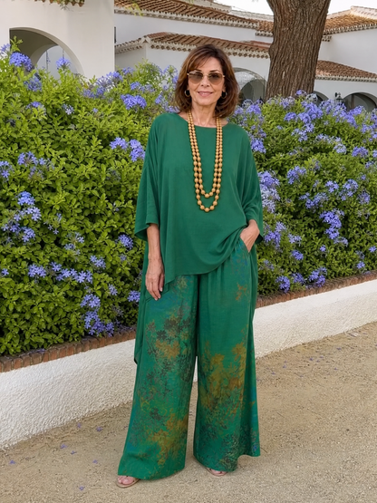 Talvienne | Zweiteiliges Set mit High-Low-Tunika & weitem Beinkleid