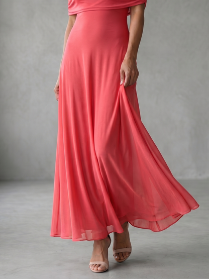 Juni - Midikleid mit Schulterfreier Drapierung