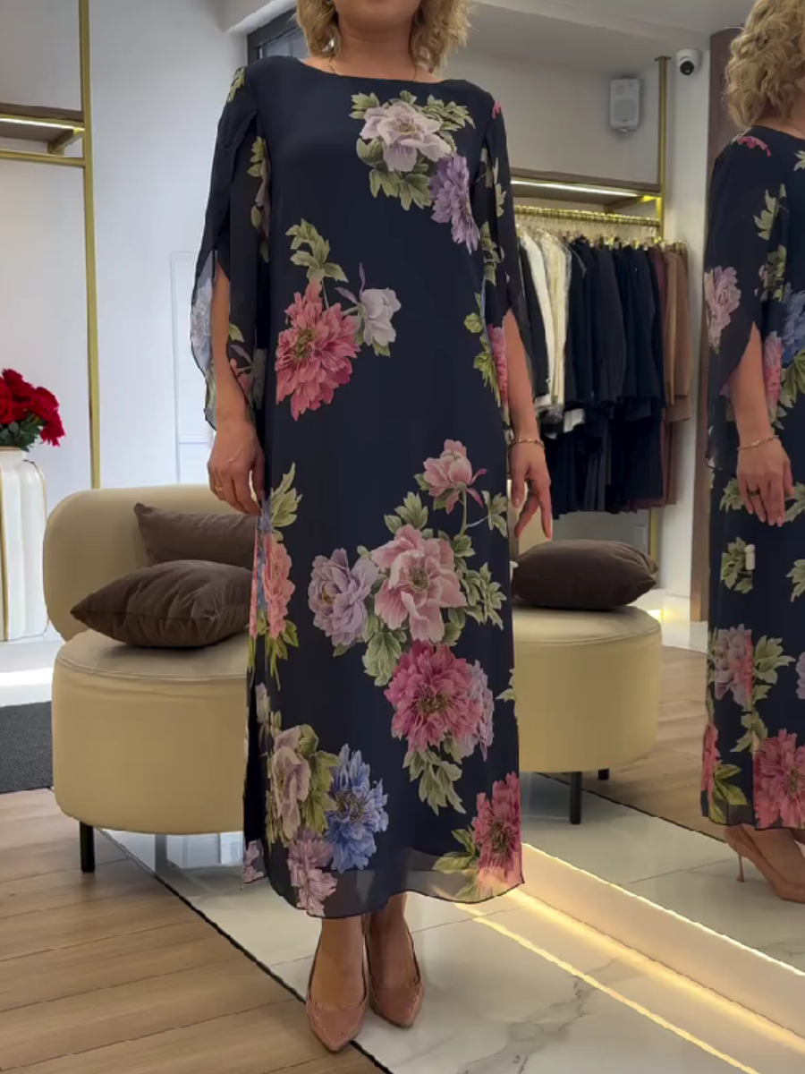 Halle Florales Maxi-Kleid in Loose Fit