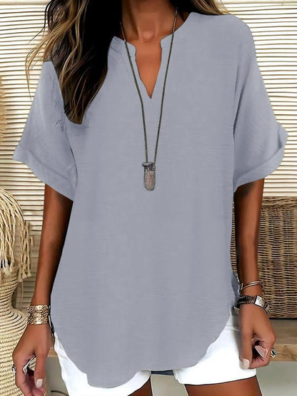 Xalina Bluse mit Kerb-Ausschnitt