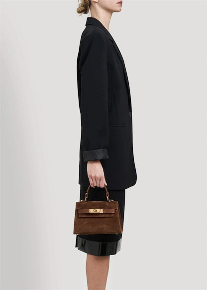 LINA MINI VELOURSLEDER DUNKLE SCHOKOLADE