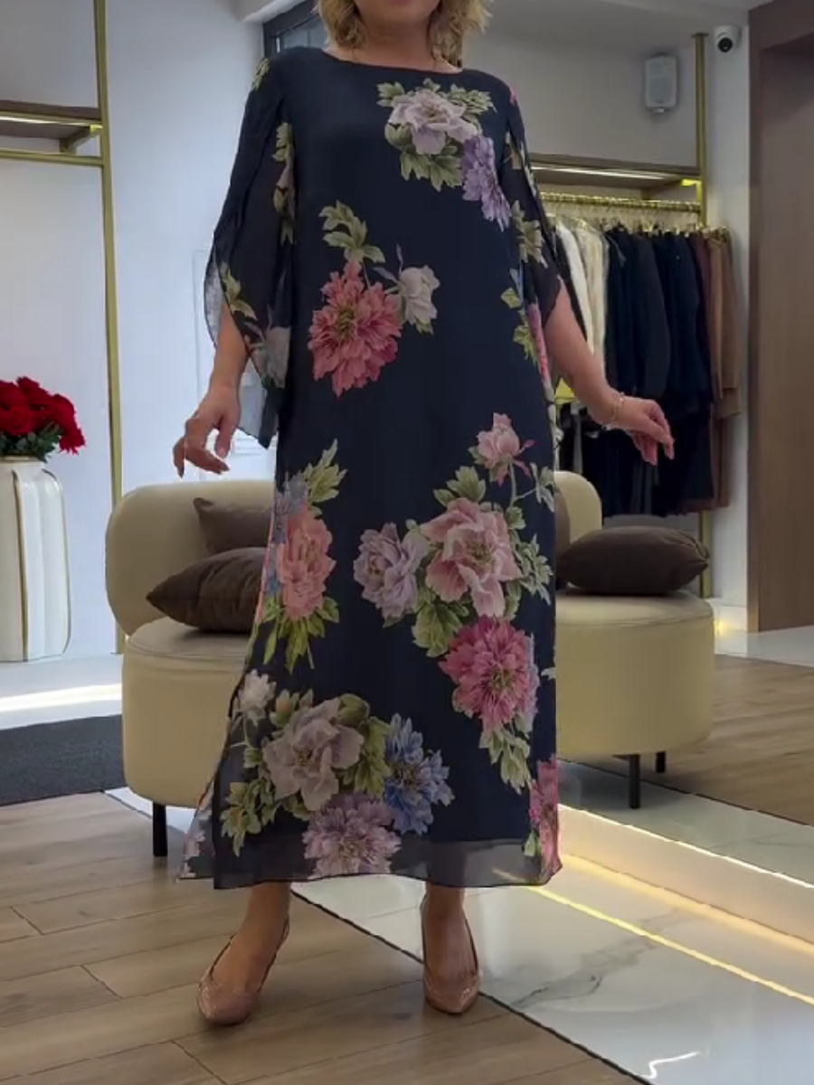 Halle Florales Maxi-Kleid in Loose Fit