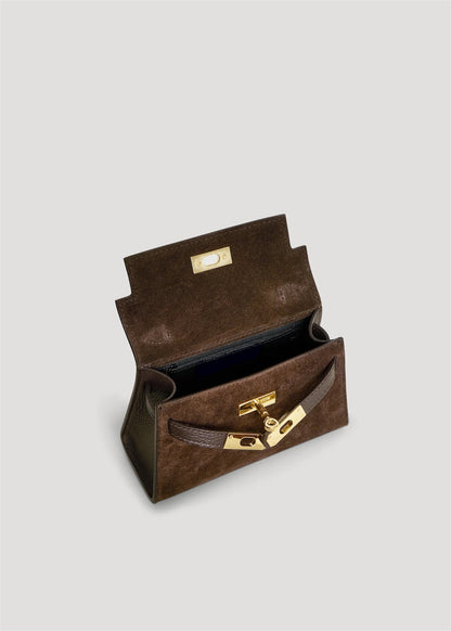 LINA MINI VELOURSLEDER ESPRESSO