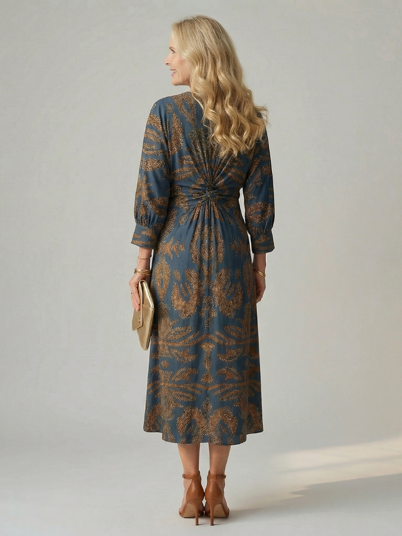 Lune - Midi-Wickelkleid Natur
