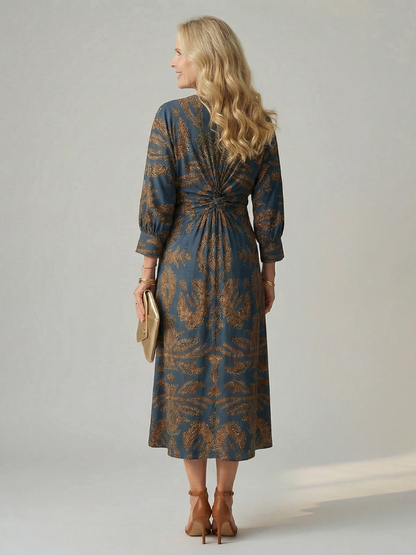 Lune - Midi-Wickelkleid Natur