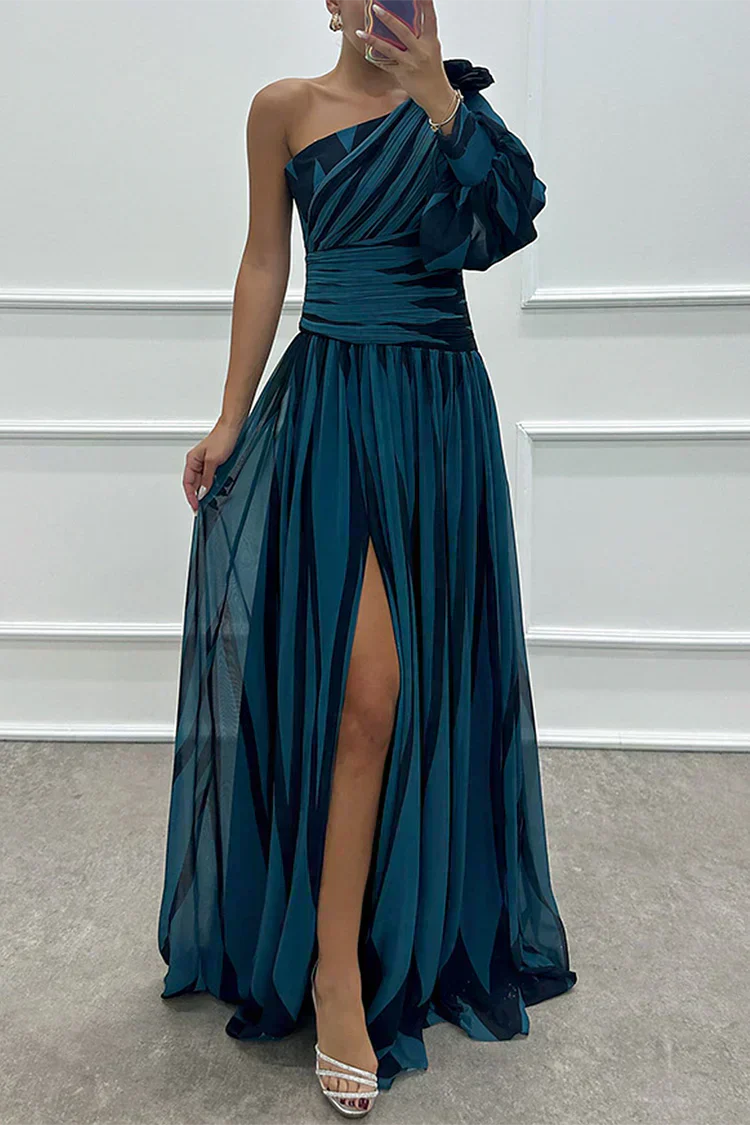 Fenna™ - Elegante Lange Kleid mit Einem Schulter