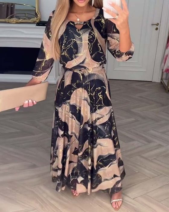 Camille Chiffon-Kleid mit Print