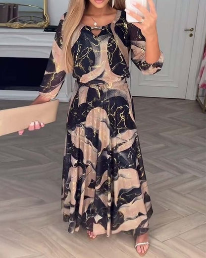 Camille Chiffon-Kleid mit Print
