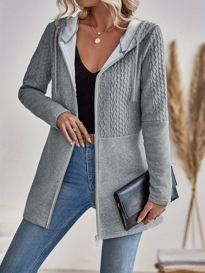 Valentina – Gestrickte Kapuzenjacke mit Reißverschluss