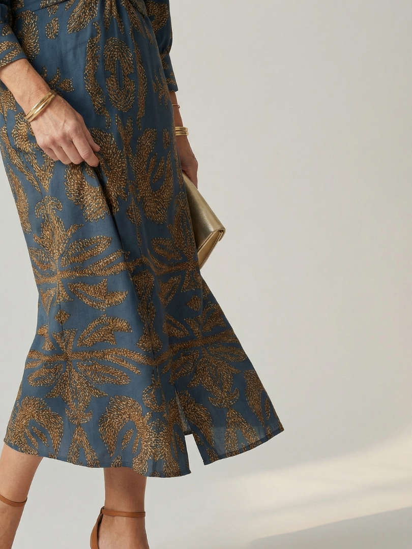 Lune - Midi-Wickelkleid Natur