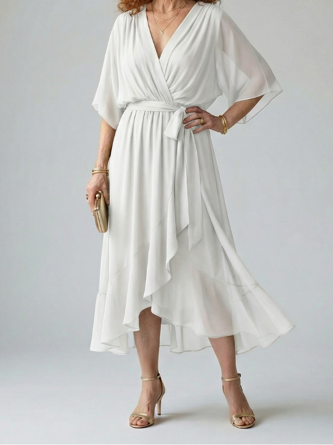 Elric - Midi Drapierte Robe